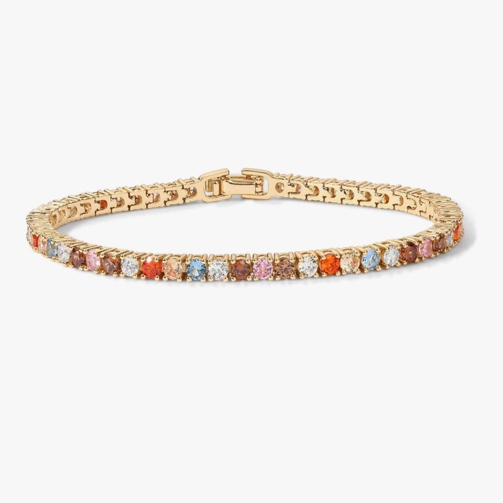 NEW 14k Gold Plated Elegant Multicolor Gold Bracelet
